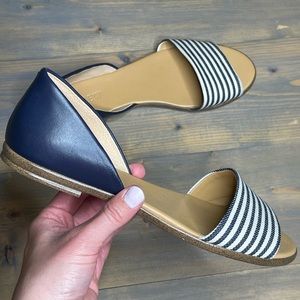 J. Crew Factory Navy Flat Sandals Size 8